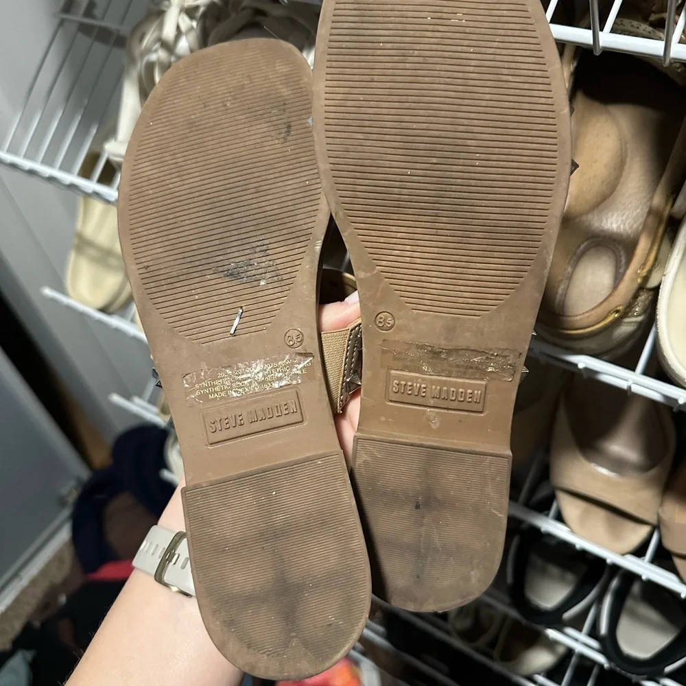 Steve Madden Tan Studded Women's Sandals - Picture 3 of 3